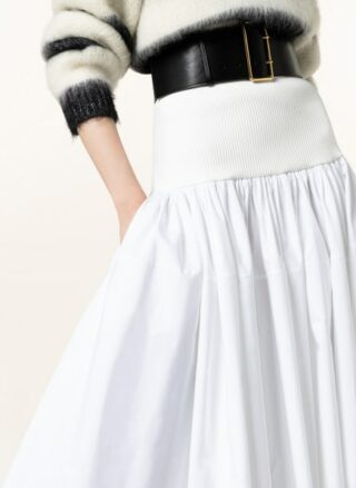 Alexander Mcqueen Rock im Materialmix, Weiß