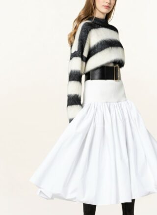 Alexander Mcqueen Rock im Materialmix, Weiß