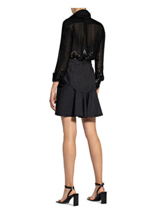 Alexander Mcqueen Rock mit Volantbesatz und Glitzergarn, Schwarz
