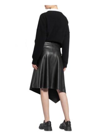 Alice+Olivia Rock Jayla in Wickeloptik, Schwarz
