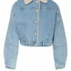 All Saints Cropped-Jeansjacke, Blau