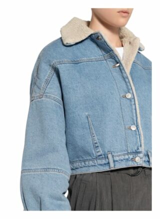 All Saints Cropped-Jeansjacke, Blau
