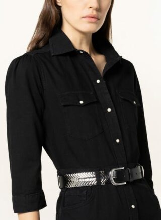 All Saints Jeanskleid Polly mit 3/4-Arm, Schwarz