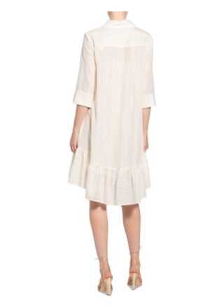 Ana Alcazar Kleid mit 3/4-Arm und Glitzergarn, Weiß