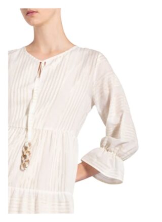 Ana Alcazar Kleid mit 3/4-Arm und Glitzergarn, Weiß