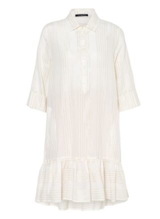 Ana Alcazar Kleid mit 3/4-Arm und Glitzergarn, Weiß