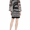 Ana Alcazar Kleid mit 3/4-Arm und Nietenbesatz, Schwarz