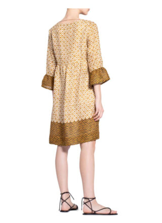 Ana Alcazar Leinenkleid mit 3/4-Arm aus Leinen, Braun