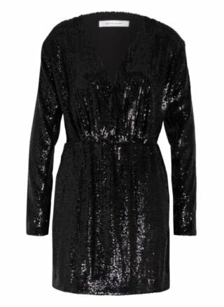 Anine Bing Kleid Elena mit Paillettenbesatz, Schwarz