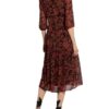 Ba&Sh Kleid Aline mit 3/4-Arm, Rot