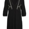 Ba&Sh Kleid Alma mit 3/4-Arm, Schwarz