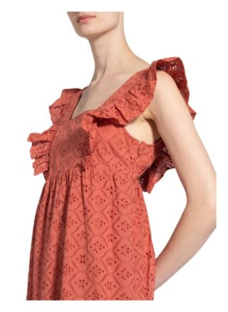 Ba&Sh Kleid Byrd mit Lochspitze, Orange