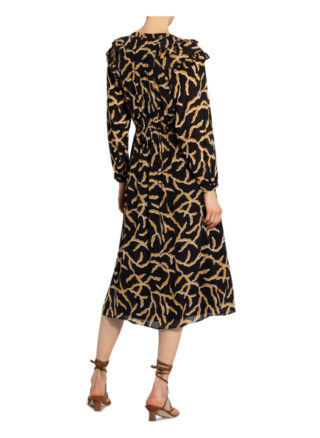 Ba&Sh Kleid Candice mit Rüschenbesatz, Schwarz