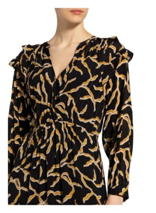 Ba&Sh Kleid Candice mit Rüschenbesatz, Schwarz