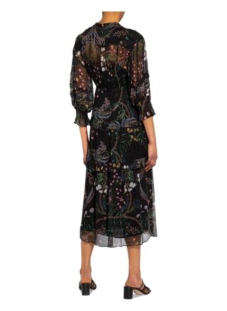Ba&Sh Kleid Gigi mit Rüschenbesatz, Schwarz