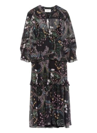 Ba&Sh Kleid Gigi mit Rüschenbesatz, Schwarz