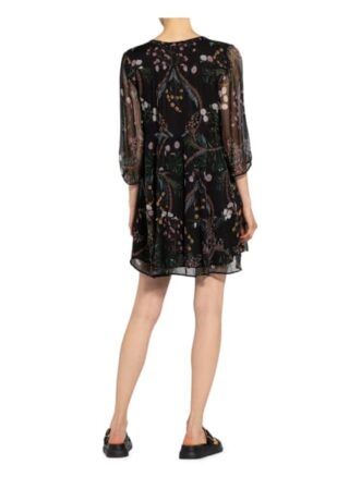 Ba&Sh Kleid Goya mit 3/4-Arm, Schwarz