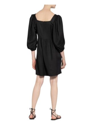 Ba&Sh Kleid Palerme mit 3/4-Arm, Schwarz
