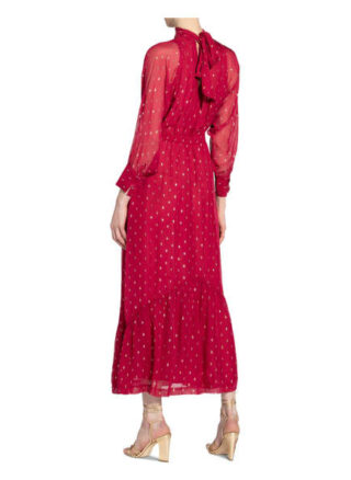 Ba&Sh Kleid Romy mit Glitzergarn, Rot
