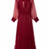 Ba&Sh Kleid Romy mit Glitzergarn, Rot