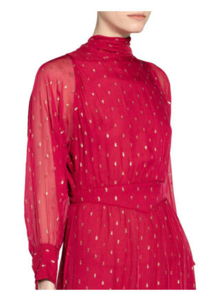 Ba&Sh Kleid Romy mit Glitzergarn, Rot