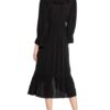 Ba&Sh Kleid Rym mit Volantbesatz, Schwarz
