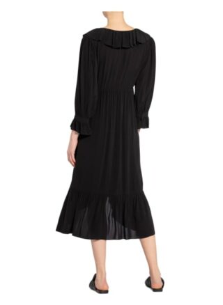 Ba&Sh Kleid Rym mit Volantbesatz, Schwarz