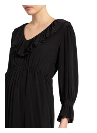 Ba&Sh Kleid Rym mit Volantbesatz, Schwarz
