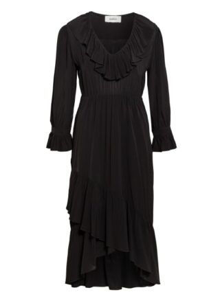 Ba&Sh Kleid Rym mit Volantbesatz, Schwarz
