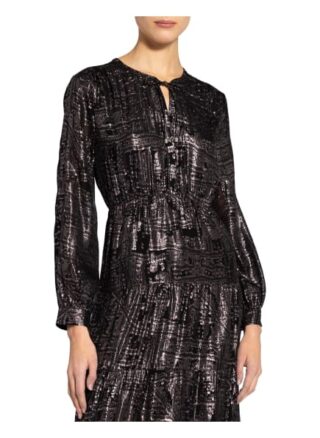 Ba&Sh Kleid Sophie mit Seide, Schwarz