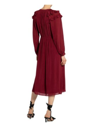 Ba&Sh Kleid Ulla mit Rüschenbesatz, Rot