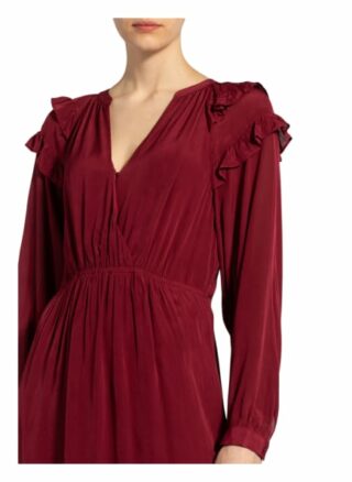 Ba&Sh Kleid Ulla mit Rüschenbesatz, Rot