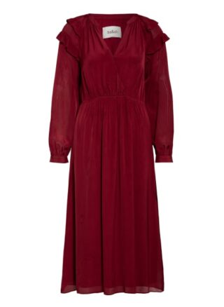 Ba&Sh Kleid Ulla mit Rüschenbesatz, Rot