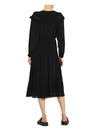 Ba&Sh Kleid Ulla mit Rüschenbesatz, Schwarz