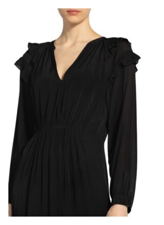 Ba&Sh Kleid Ulla mit Rüschenbesatz, Schwarz