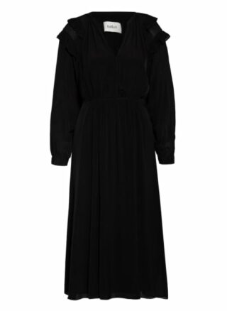 Ba&Sh Kleid Ulla mit Rüschenbesatz, Schwarz