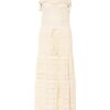 Ba&Sh Strickkleid Cal mit Volantbesatz, Beige