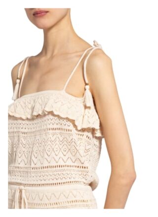 Ba&Sh Strickkleid Cal mit Volantbesatz, Beige