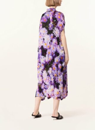 Balenciaga Oversized-Hemdblusenkleid aus Seide, Lila