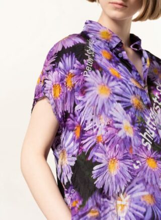 Balenciaga Oversized-Hemdblusenkleid aus Seide, Lila