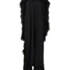 Balenciaga Schluppenkleid mit Spitzenbesatz, Schwarz