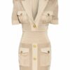 Balmain Etuikleid, Beige