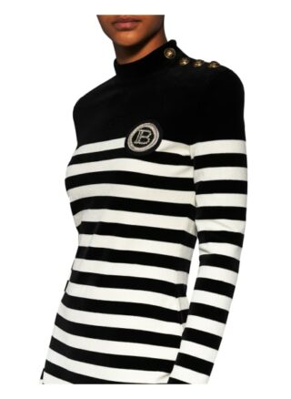 Balmain Kleid mit Schmucksteinbesatz, Schwarz