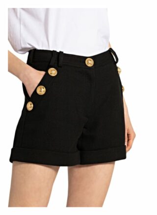 Balmain Piqué-Shorts, Schwarz