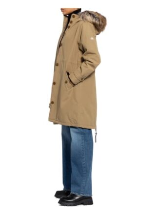 Barbour Parka Hollies mit Kunstpelzbesatz, Beige