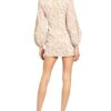 Bardot Kleid mit Lochspitze, Beige