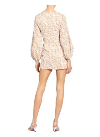 Bardot Kleid mit Lochspitze, Beige