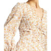 Bardot Kleid mit Lochspitze, Beige