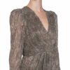 Berenice Kleid in Wickeloptik mit Glitzergarn, Grün