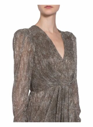 Berenice Kleid in Wickeloptik mit Glitzergarn, Grün